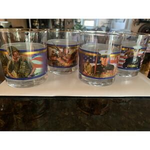 USMC Bradford Exchange Set of 4 Glasses, 2016, 10 oz Each